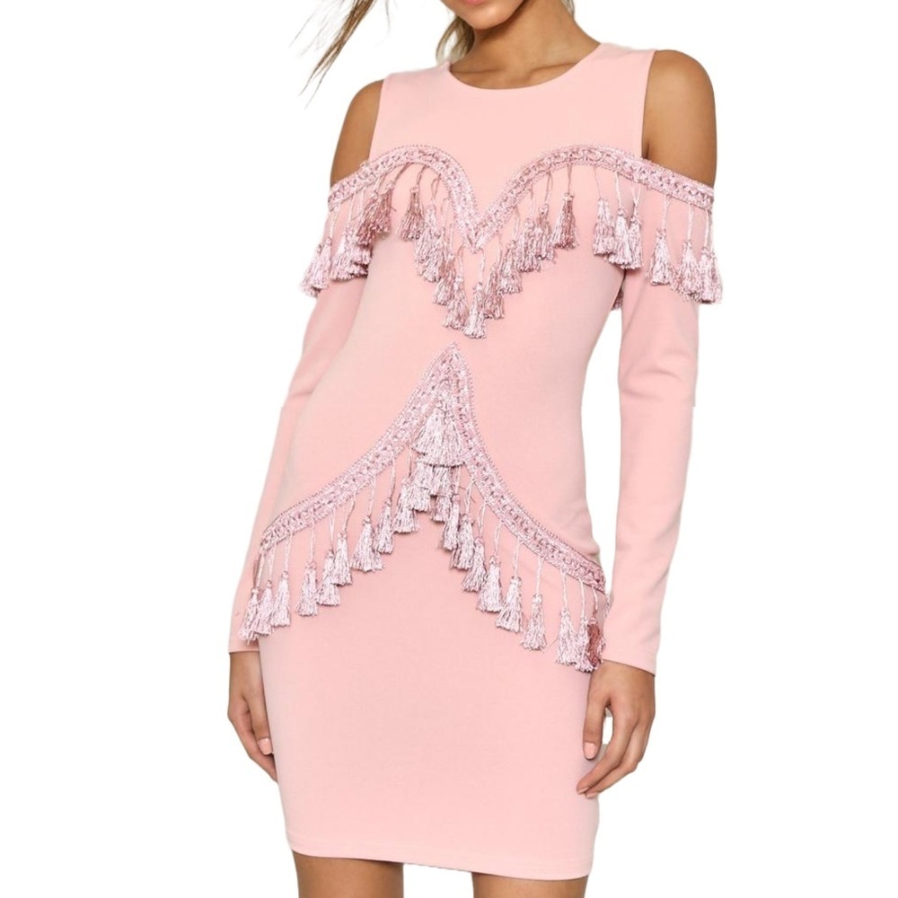 Nasty Gal Vera Lucy Shake It Tassel Dress Size Small
